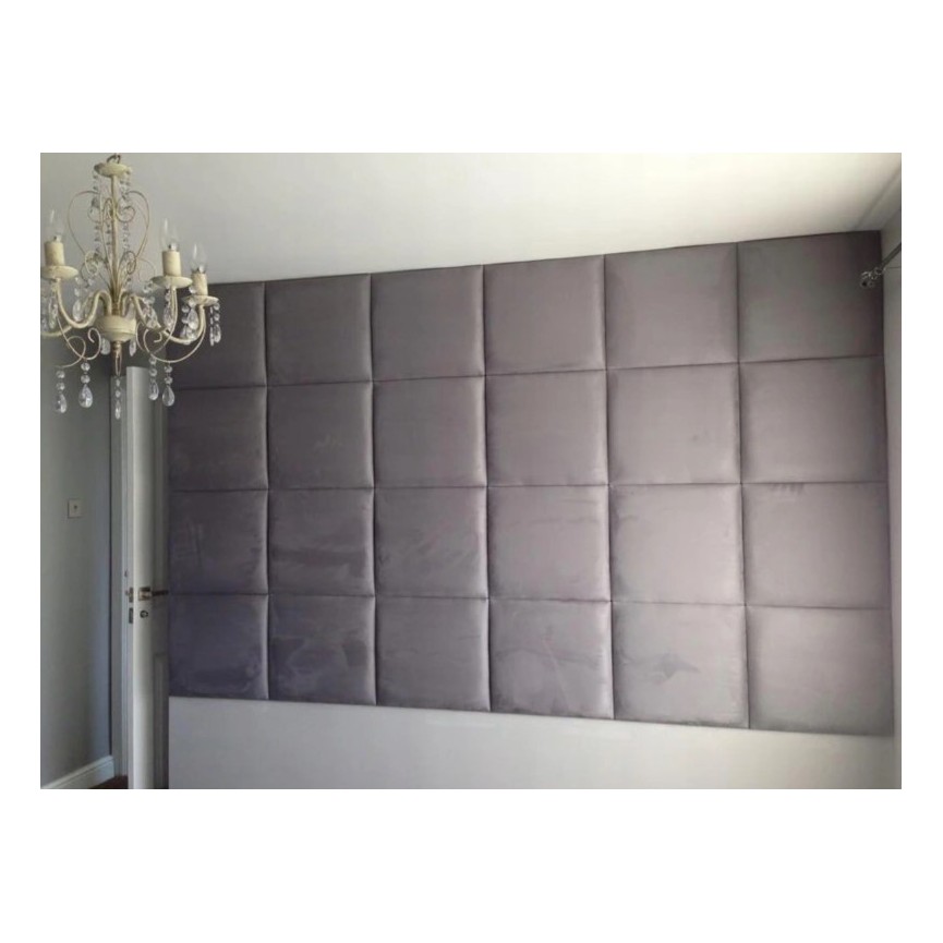 Panel acolchado para revestimiento de pared en terciopelo en