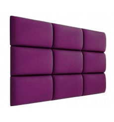 Painel almofadado para revestimento de parede em veludo roxo 60x40 cm