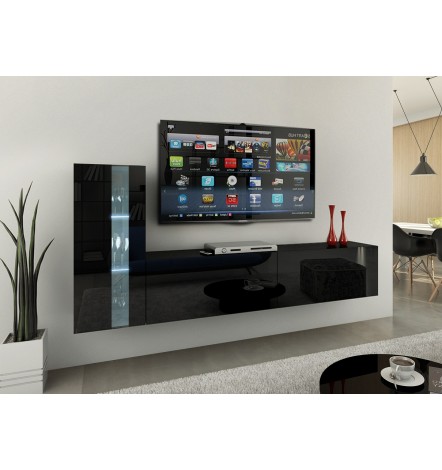 Ensemble meuble TV CONCEPT 45-45/HG/B/1-1A noir brillant