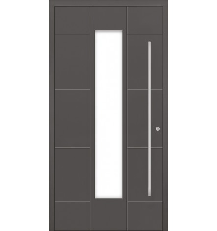 Porte en aluminium PASSIVE ALU G1 90 cm gris