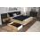 LIT FESTA 160x200 cm black + 2 chevets et sommier