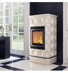 Fogão a lenha aço/faïence branco faïence branco 9kw balanka